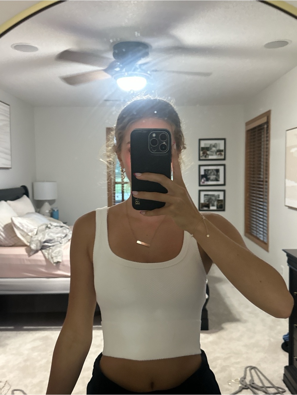 Nikibiki White Ribbed Crop Tank Top